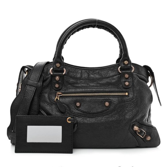 Balenciaga Agneau Giant 12 Rose Gold Hardware Town Black - Picture 1 of 16